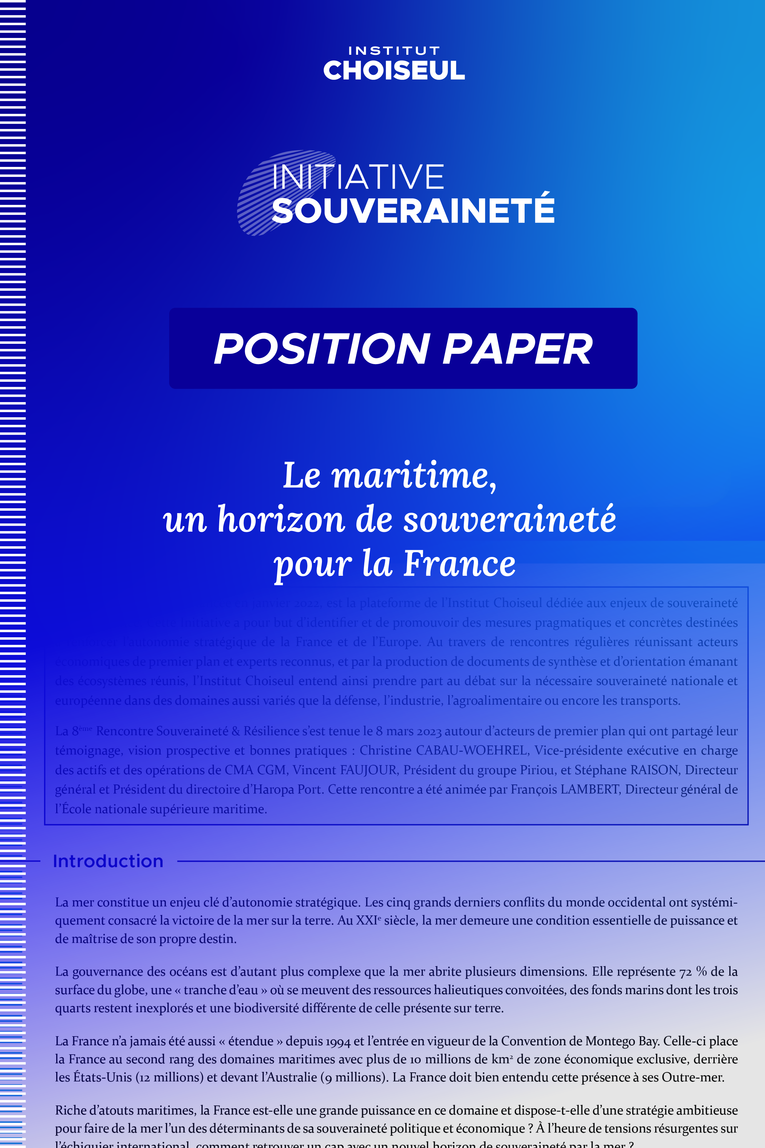 Position paper maritime initiative souveraineté