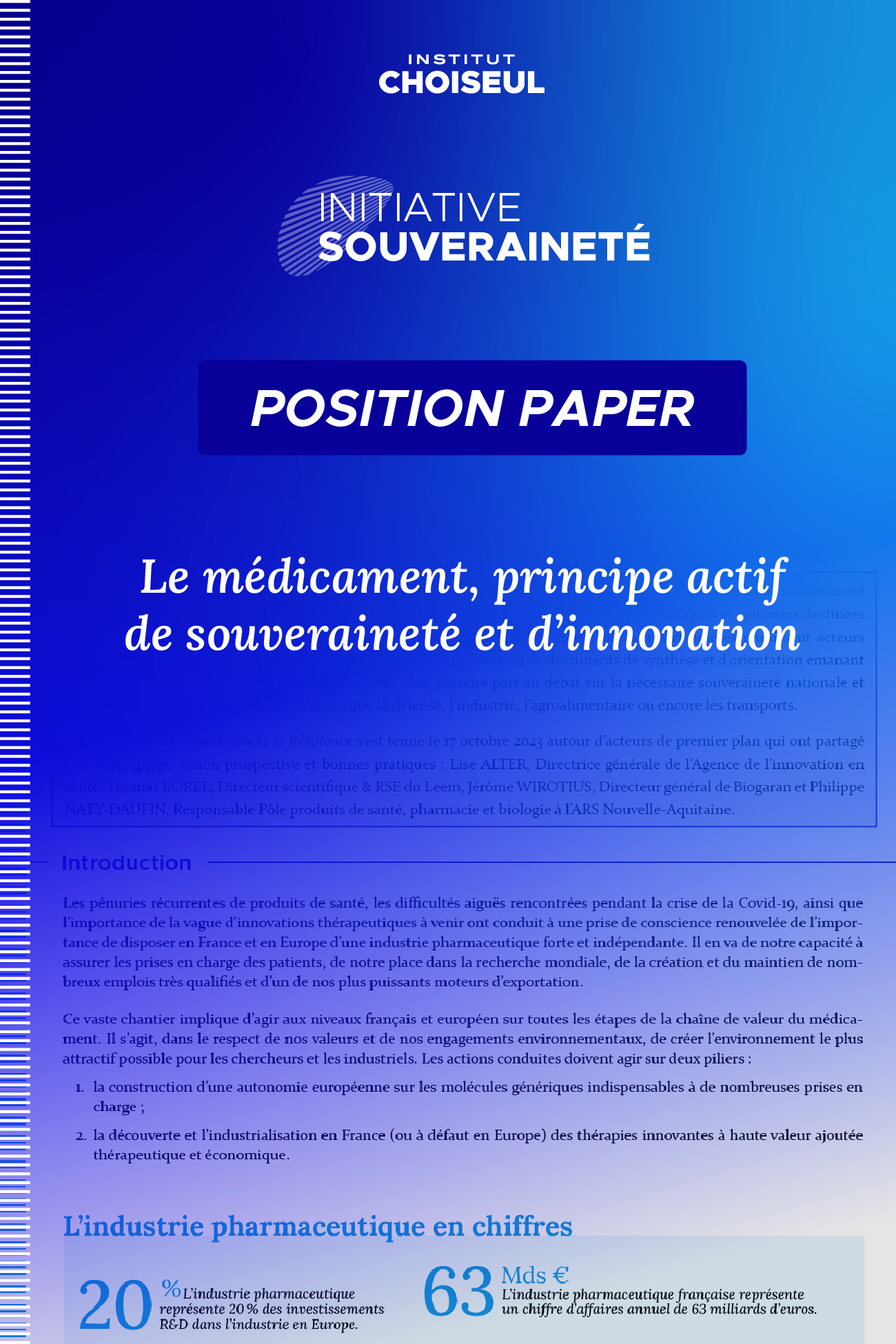 Le médicament, principe actif de souveraineté et d’innovation